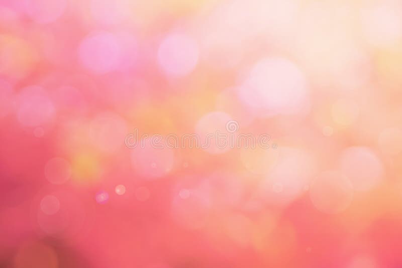 Abstract blurred orange color and peach for background, Blur festival lights outdoor and pink bubble focus texture decoration