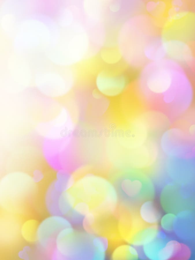 Abstract bokeh lights background, pastel wallpaper, vivid colorful neon sparkling texture stock illustration