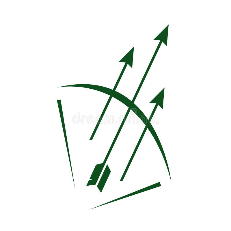 Abstract Bow and 3 Arrow logo vector icon illustration