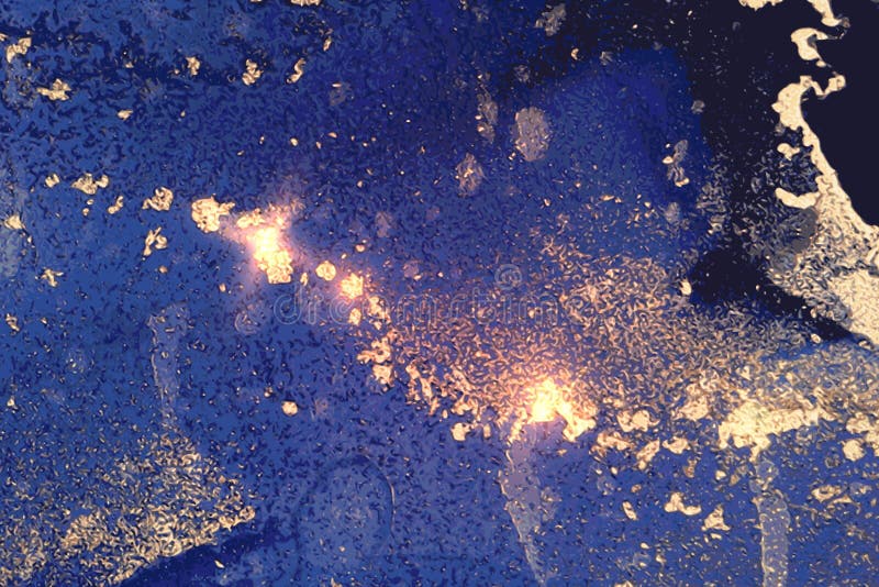 Abstract Bright Blue and Gold Background with Marble Texture and