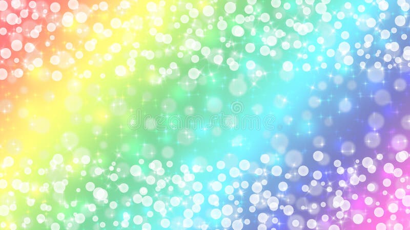 Illustration of twinkle stars, bright light bokeh and glowing sparkles in colorful rainbow background for banner, backdrop, brochure template or poster. Illustration of twinkle stars, bright light bokeh and glowing sparkles in colorful rainbow background for banner, backdrop, brochure template or poster.