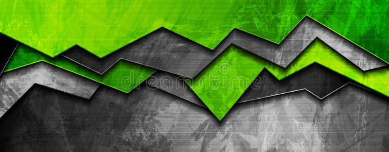 Abstract Bright Green Grunge Banner Design Stock Vector - Illustration