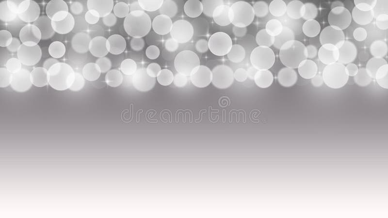 Abstract Bright Light Sparkles and Bokeh in Grey Gradient Background stock images