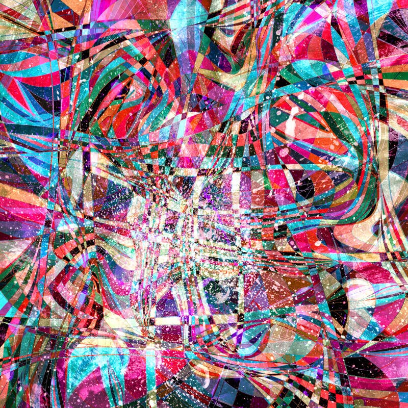 Abstract Bright Unusual Pattern with Wavy Elements Stock Illustration