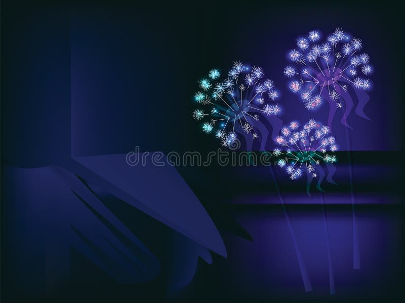 Neon dandelion background