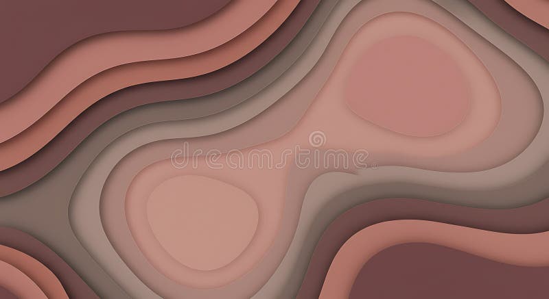 Abstract Brown and Beige Layered Papercut Style Background royalty free illustration