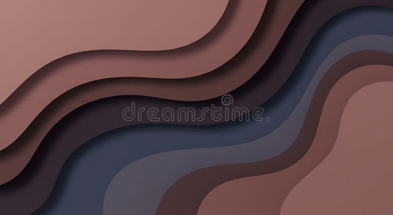 Abstract Brown and Gray Layered Paper Wave Background Design stock illustration