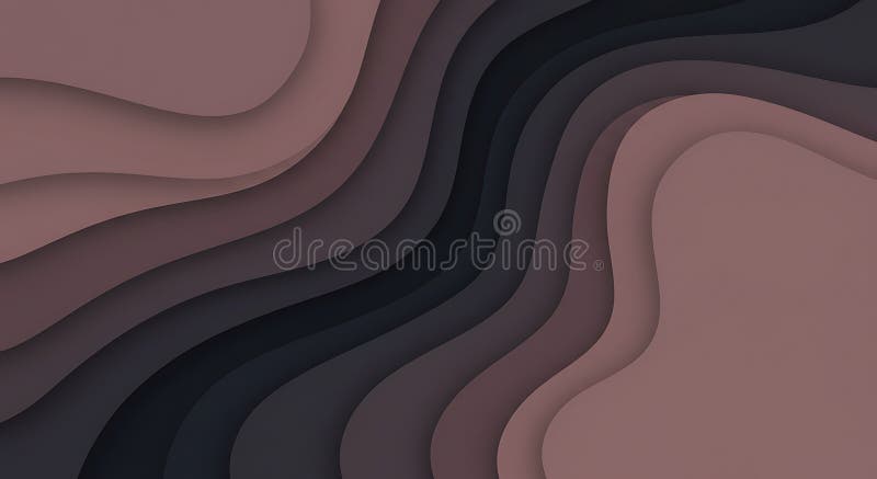 Abstract Brown and Gray Layered Papercut Style Wave Background stock illustration