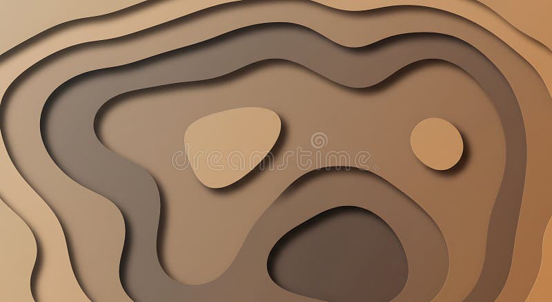 Abstract Brown Layered Papercut Background: AI-Generated Design royalty free illustration