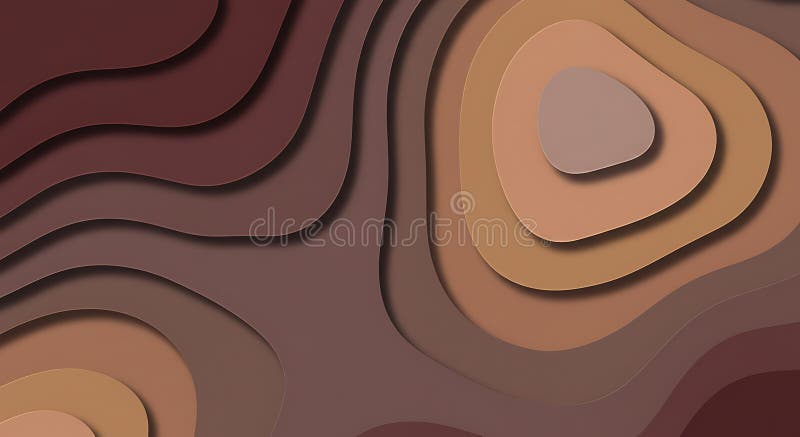 Abstract Brown Layered Papercut Background: A 3D Render vector illustration