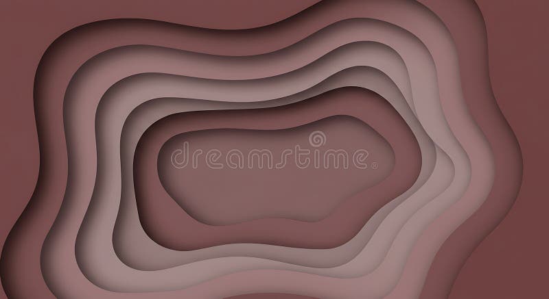 Abstract Brown Layered Papercut Design: A Generative AI Artwork stock illustration