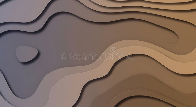 Abstract Brown Layered Wave Background: AI-Generated Design stock illustration
