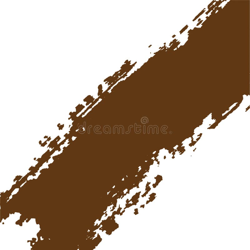 Abstract Brown Paint Brush Schlaganfall auf weißem Quadrat Hintergrund vektor abbildung