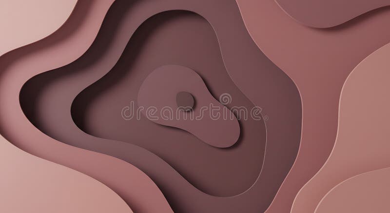 Abstract Brown Paper Cut Background: Layered 3D Design stock illustration