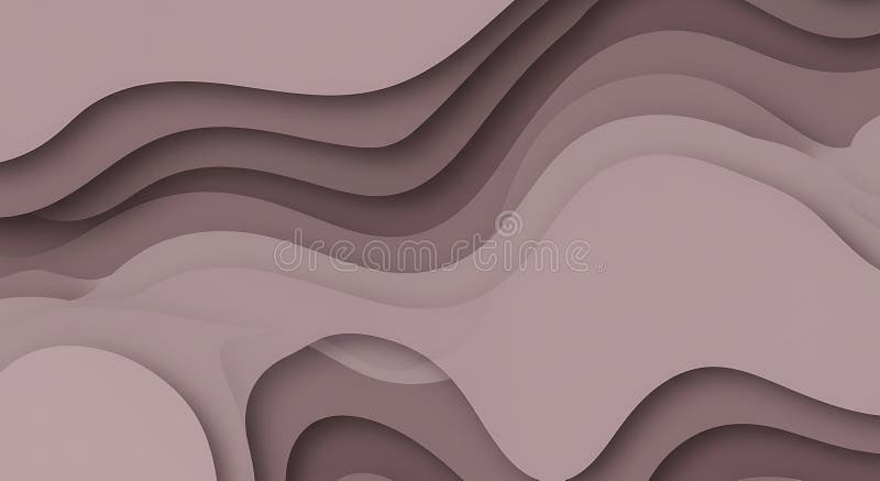 Abstract Brown Paper Cut Wave Background Design stock illustration