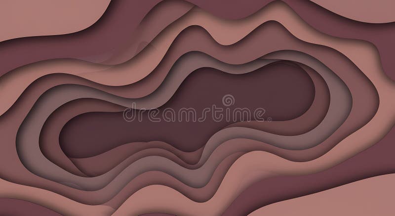 Abstract Brown Paper Cut Wave Background: A Layered Design stock illustration