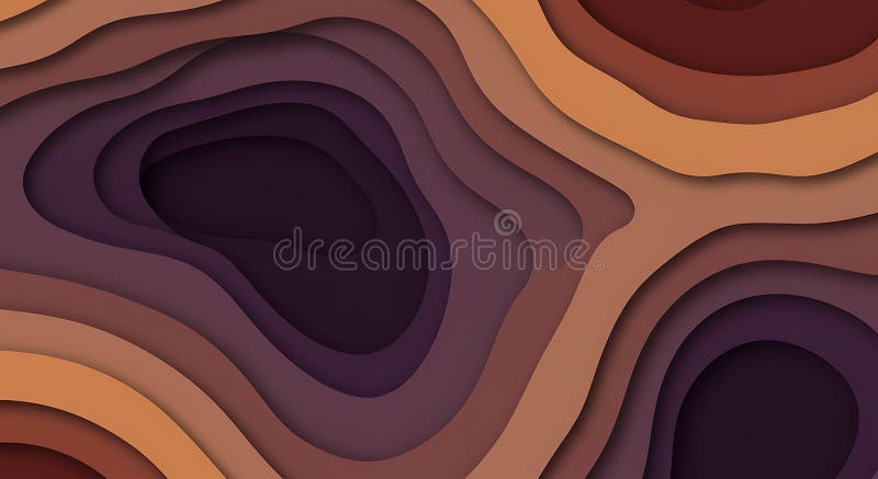 Abstract Brown and Purple Layered Papercut Background Design royalty free illustration