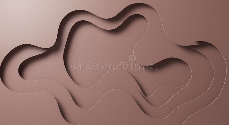 Abstract Brown Wave Paper Cut Background: AI-Generated Design vector illustration