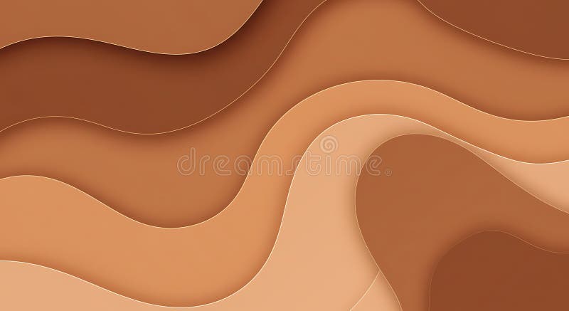 Abstract Brown Wave Paper Cut Background: A Modern Design vector illustration
