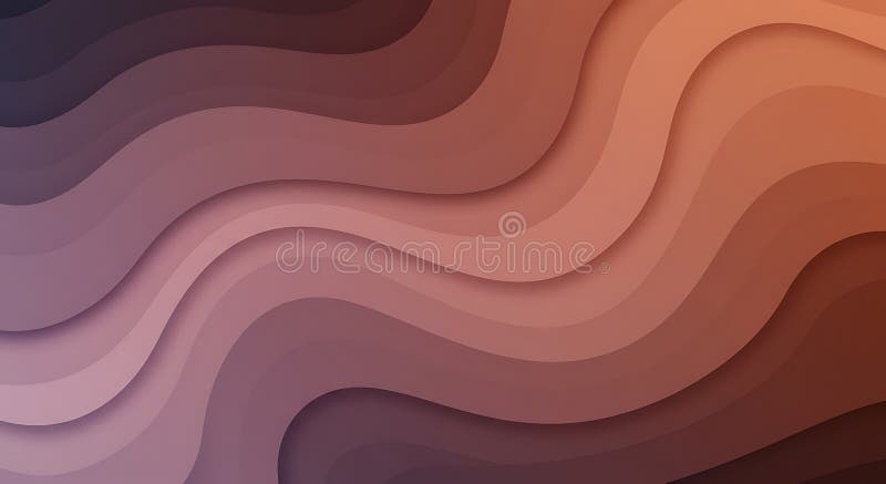 Abstract Brown Waves: AI-Generated Papercut Style Background. This captivating image showcases a mesmerizing pattern of undulating brown waves, created by AI. The layered effect suggests depth and texture, producing a visually rich and aesthetically pleasing design. Perfect for a variety of applications.