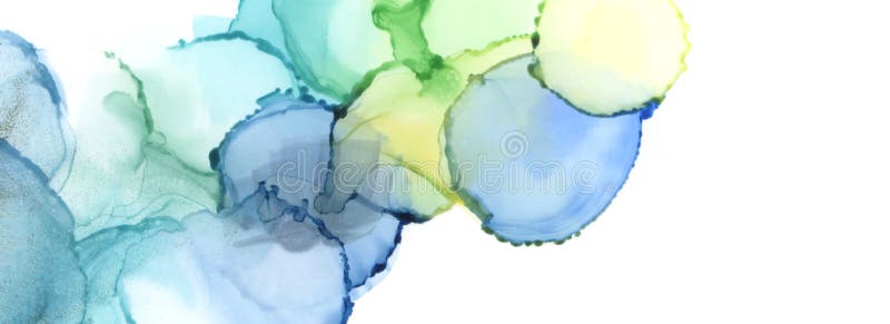 Abstract bubble blot watercolor blue color painting background. Texture paper royalty free stock images