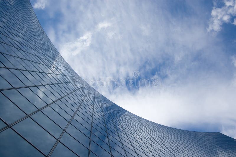 Abstract Building Background against sky and clouds