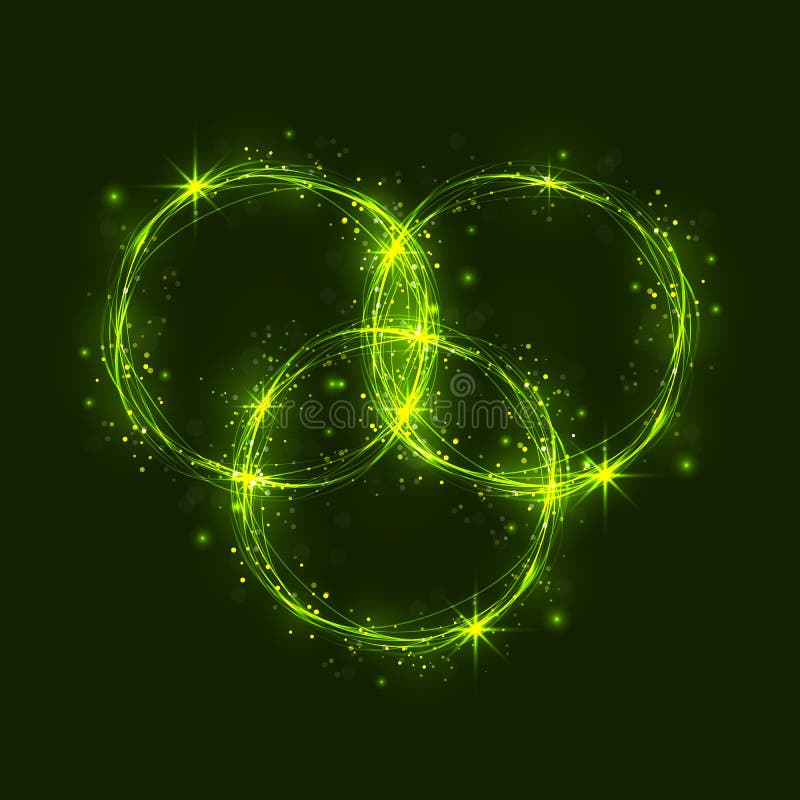 Abstract Burning Circles and Glitter Swirl Trail Effect Stock Vector