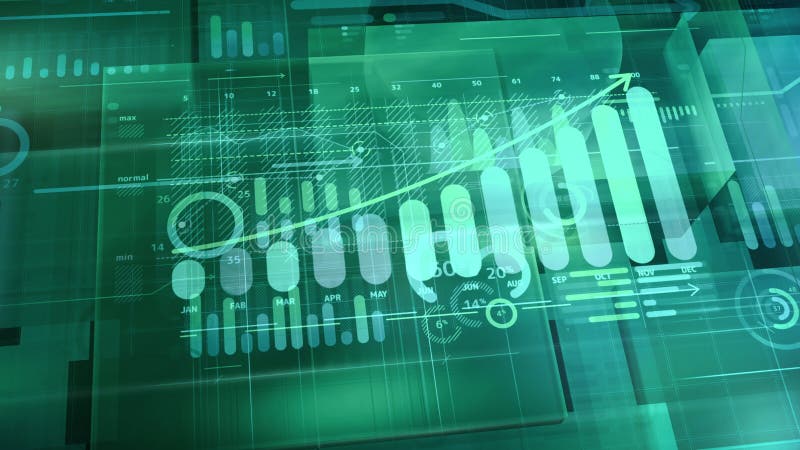 Abstract business background with animated growth graph. vector illustration