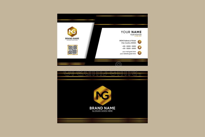 Abstract Business Card Black Creative Rectangle Business Card Design
