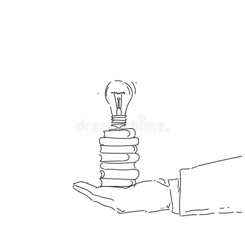 Abstract Business Man Hand Holding Light Bulb New Creative Idea Concept