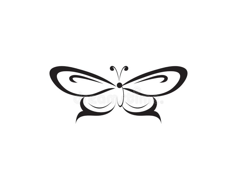 Abstract butterfly black logo vector icon