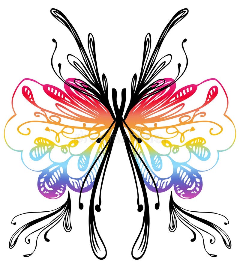 Abstract butterfly drawing