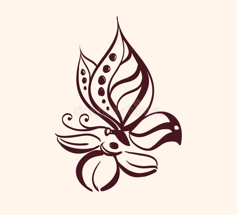 Abstract butterfly on flower vector illustration Abstract butterfly on flower vector illustration