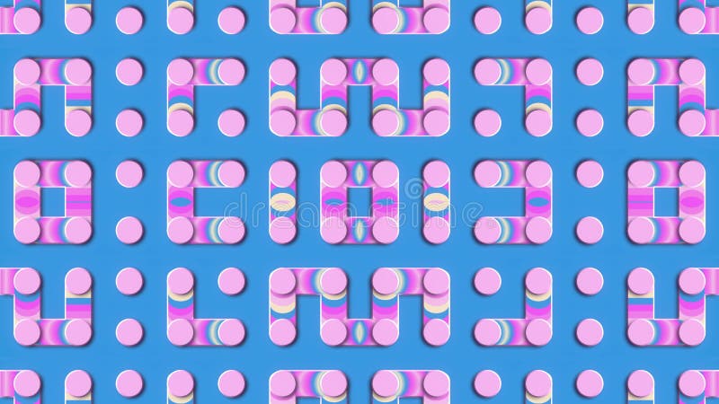 Abstract cartoon maze with moving neon gradient. 3d render digital animation 4K vector illustration