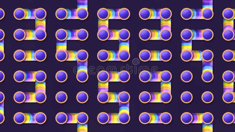 Cartoon maze with moving rainbow gradient. 3d rendering digital animation 4K vector illustration