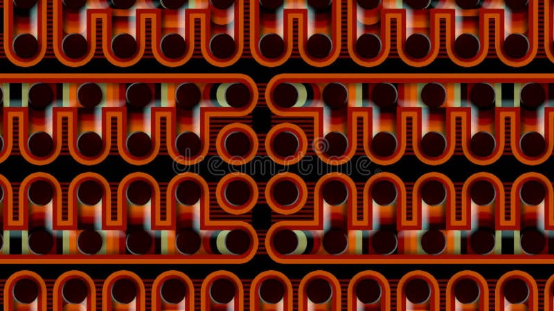 Abstract cartoon pipeline in motion. 3d rendering digital animation 4K royalty free illustration