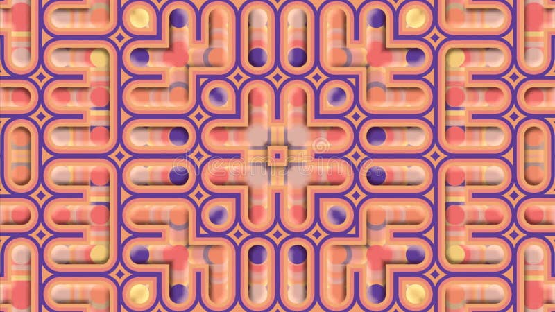 Abstract cartoon symmetric pattern. 3d rendering digital animation 4K stock illustration