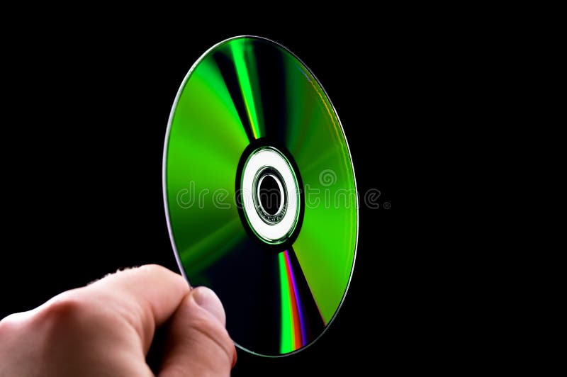 Abstract cd dvd blue-ray disk in hand