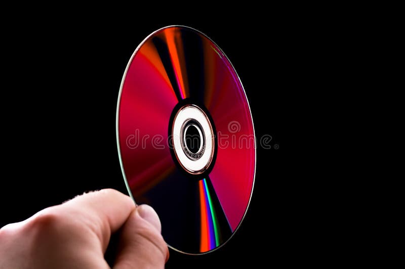 Abstract cd dvd blue-ray disk in hand