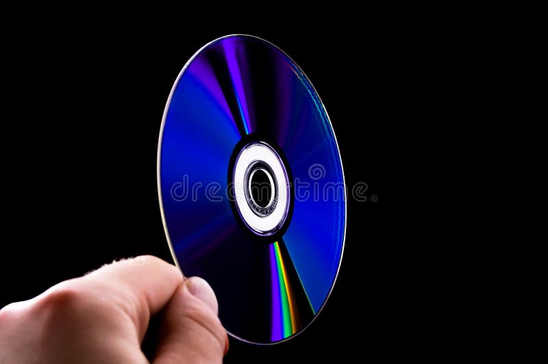 Abstract cd dvd blue-ray disk in hand