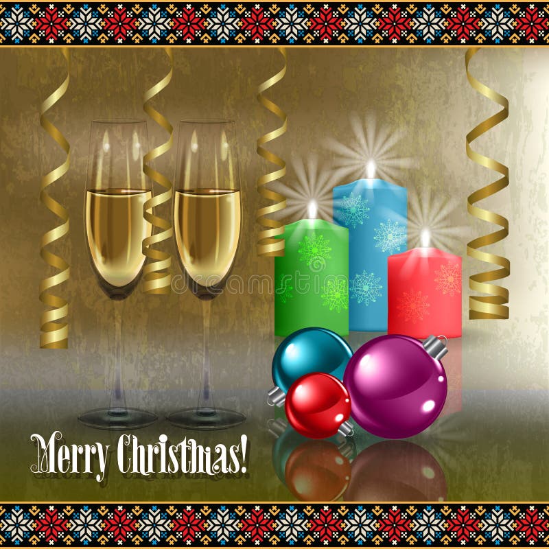 Abstract celebration greeting with Christmas decor