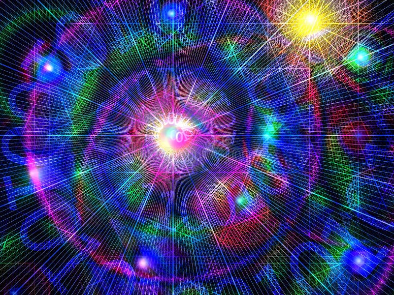 Abstract cg non-ai binary code spiral illustration background wallpaper screensaver royalty free illustration