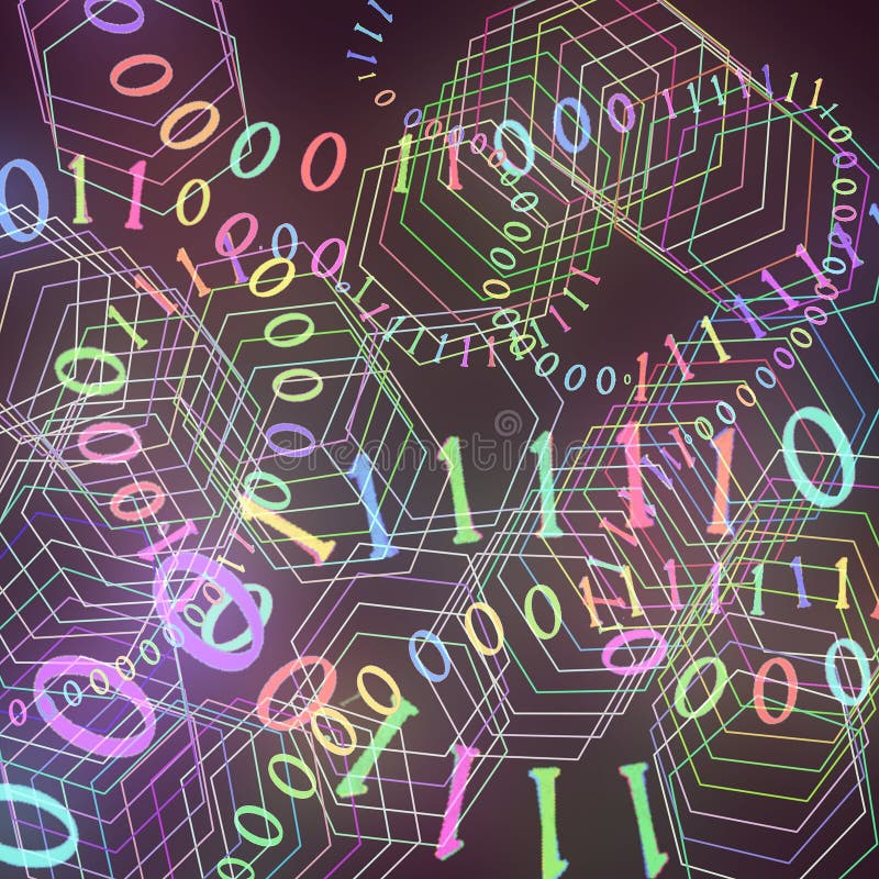 Abstract cg non-ai binary coding concept illustration background wallpaper screensaver