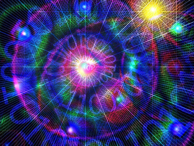 Abstract cg non-ai binary universe concept illustration background wallpaper royalty free illustration