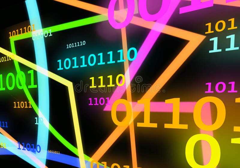 Abstract cg non-ai geometric binary code pattern illustration wallpaper background royalty free illustration