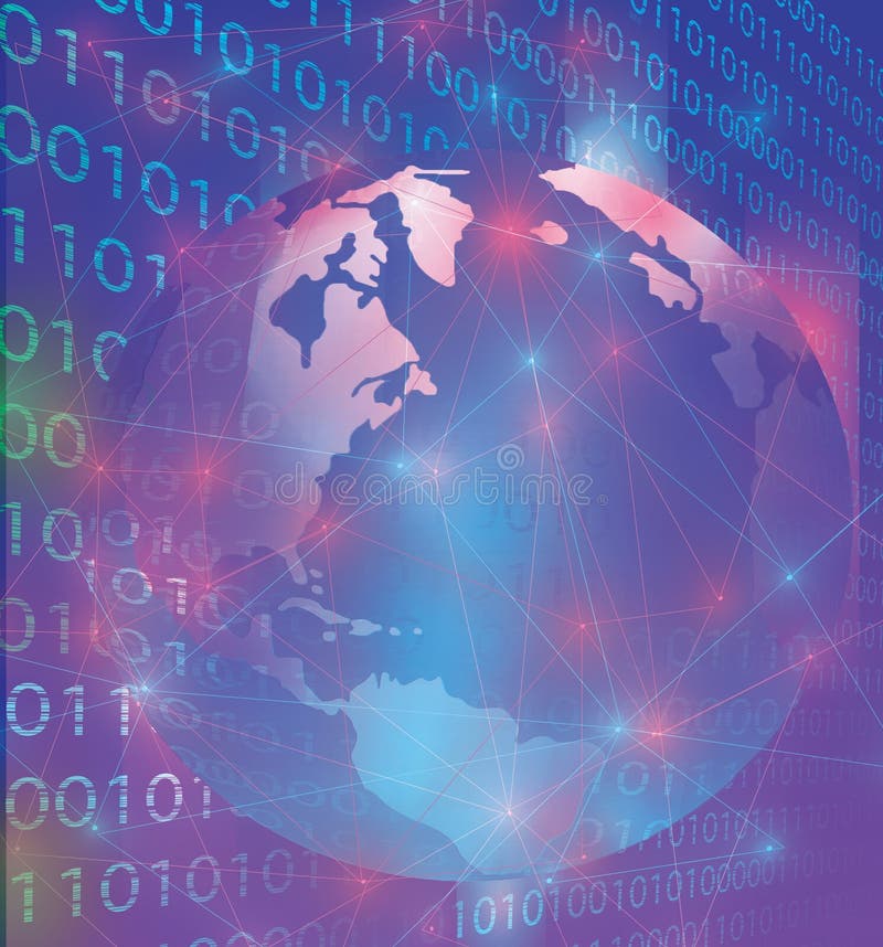 Abstract cg non-ai global communications concept illustration background wallpaper vector illustration