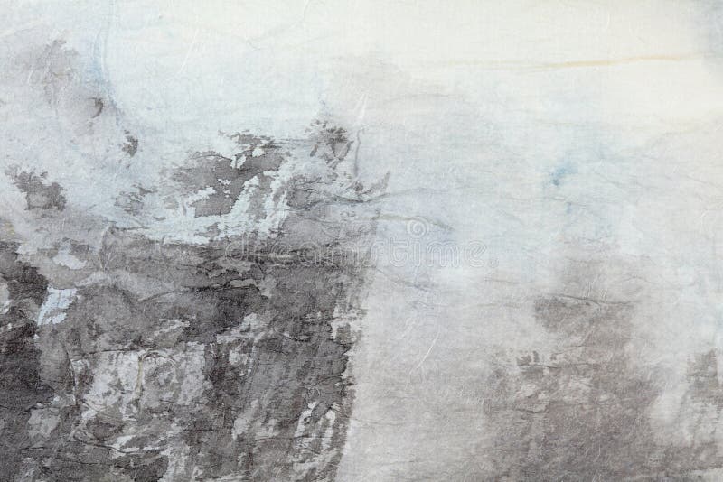 Abstract Chinese Painting Art On Grey Paper Stock Photo - Image of
