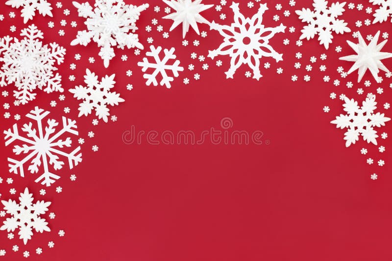 Abstract Christmas Snowflake Border