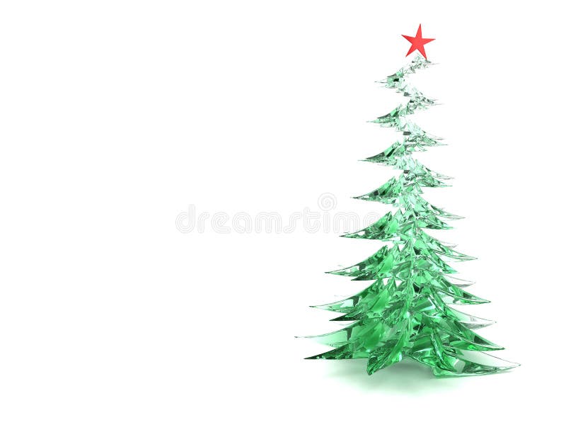 Abstract 3d illustration of stylized christmas tree over white background. Abstract 3d illustration of stylized christmas tree over white background