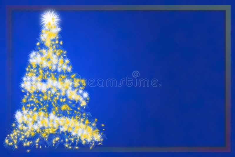 Abstract Christmas tree on blue background